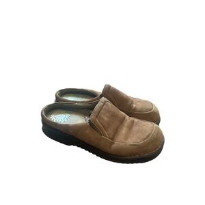 Womens Earth Shoe leather Mules Clogs size 6 4902418‎ Jimmie brown